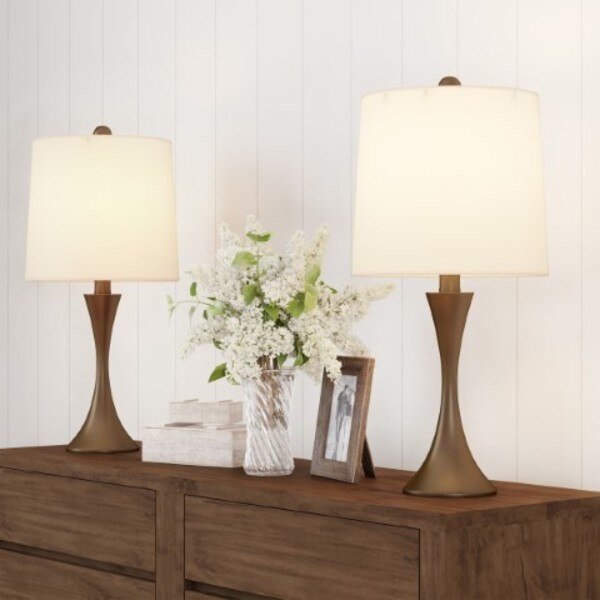 Hastings Home Flared Table Lamps- Set of 2, Bronze, Hastings Home, Mfr#: 636021BWQ